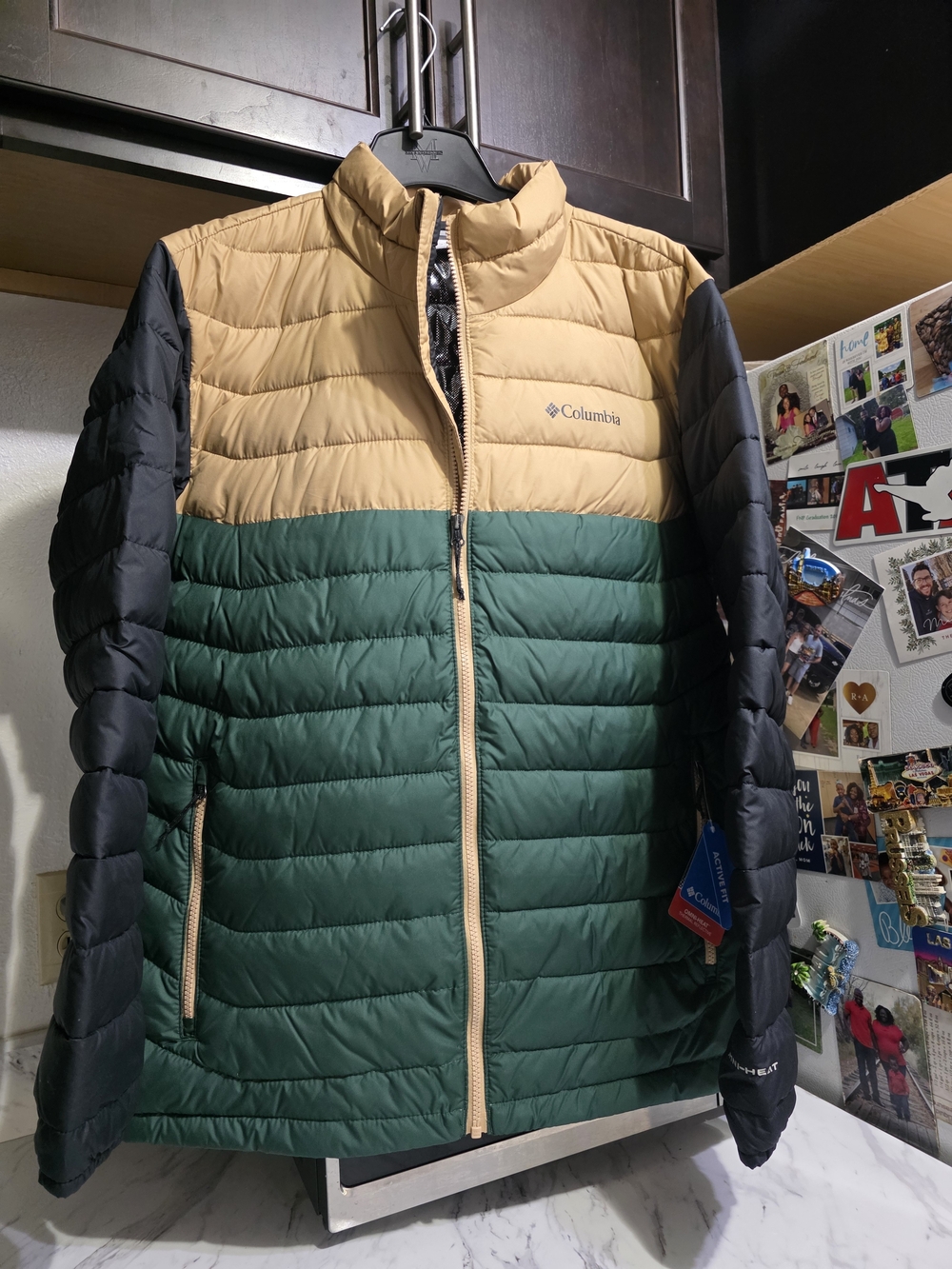 Columbia Men's Colorblock Insulated Jacket - Tan/Green/Black Men Large